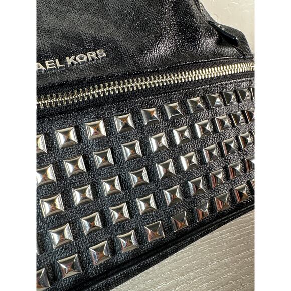 MICHAEL Michael Kors signature monogram Rhea Medium Logo Studded Backpack - Picture 9 of 9